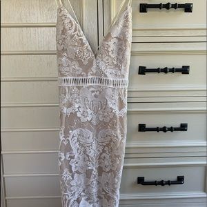 Lace and Beige Bridal Shower Dress